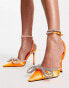 Фото #1 товара Public Desire Midnight heeled shoes in orange satin