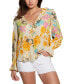 Women's Toni Ruffled V-Neck Long-Sleeve Top