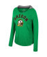 Фото #3 товара Women's Green Distressed Oregon Ducks Distressed Heather Long Sleeve Hoodie T-shirt