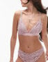 Фото #3 товара Topshop Ruby floral lace soft triangle bra in rose pink