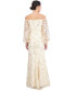 Women's Sequin Embroidered Balloon-Sleeve Gown