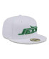 Фото #3 товара Men's White New York Jets Wordmark Omaha 59FIFTY Fitted Hat