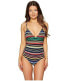 Stella McCartney Women's 176755 Stripe One-Piece Swimsuits Multi Color Size L