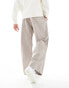 Фото #2 товара Jack & jones wide fit corduroy wide leg pants in beige