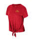 Women's Cardinal Distressed Iowa State Cyclones Finalists Tie-Front T-shirt