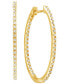 ფოტო #1 პროდუქტის Diamond Medium In & Out Hoop Earrings (1/4 ct. t.w.) in 14k Gold-Plated Sterling Silver, 1.1"