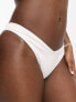 Hollister ribbed v-front high leg co-ord bikini bottom in white