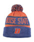 Men's Orange and Heather Blue Boise State Broncos Below Zero Cuffed Pom Knit Hat