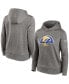Women's Heathered Charcoal Los Angeles Rams Performance Pullover Hoodie