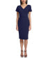 Women's Short-Sleeve V-Neck Sheath Dress