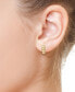 ფოტო #3 პროდუქტის EFFY® Diamond Multirow Small Huggie Hoop Earrings (1/5 ct. t.w.) in 14k Gold, 0.625"
