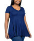 ფოტო #2 პროდუქტის Plus Size Short Sleeve V-Neck Tunic Top