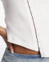 Фото #3 товара ASOS DESIGN short sleeve top with hook and eye detail in white