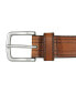 Men's Antique-Like Leather Belt with Darker Stitching Detail