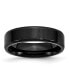 Stainless Steel Brushed Black IP-plated 6mm Edge Band Ring