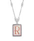 Фото #4 товара Initial A-Z Floral Rectangle Necklace