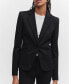 Фото #3 товара Women's Blunt Stitch Fitted Blazer