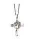 Antiqued Jesus Face Cross Pendant Curb Chain Necklace