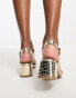 New Look metallic block heel sandals in gold