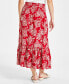 Women's Floral Smocked-Waist Midi Skirt