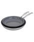 Фото #1 товара Clad H3 Stainless Steel Ceramic Nonstick 2 Piece 10" and 12" Fry Pan Set