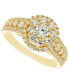 Фото #1 товара Diamond Double Halo Engagement Ring (1 ct. t.w.) in 14k Gold