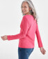 Фото #2 товара Petite Scoop-Neck Long-Sleeve Cotton Top, Created for Macy's