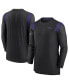 Фото #1 товара Men's Black Baltimore Ravens Sideline Tonal Logo Performance Player Long Sleeve T-shirt