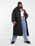 ASOS DESIGN Curve longline quilted coat in black