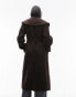 ARKET wool double layer belted maxi coat in brown