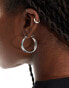 Фото #1 товара Lost Souls stainless steel curved chunky hoop earrings in silver