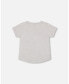Boy Organic Cotton T-Shirt With Dino Print Light Gray Mix - Toddler|Child