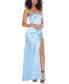 Juniors' Satin Rhinestone Corset Gown