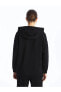 LCW Modest Kapüşonlu Düz Uzun Kollu Kadın Fermuarlı Sweatshirt