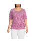 ფოტო #2 პროდუქტის Plus Size Lightweight Jersey Tie Front Top