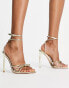 Simmi London Samia heeled sandals with bow details in gold