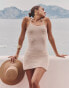 4th & Reckless x Luana Barron sylvie crochet mini beach dress in cream Бежевый, 42 - фото #3