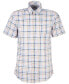 ფოტო #7 პროდუქტის Men's Kinson Tailored Gingham Short-Sleeve Shirt