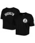 Women's Black Brooklyn Nets Classics Boxy T-shirt