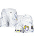 ფოტო #2 პროდუქტის Men's White Los Angeles Rams Allover Marble Print Shorts