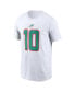 Фото #2 товара Men's Tyreek Hill White Miami Dolphins Player Name and Number T-shirt