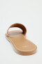 FLAT LEATHER SLIDER SANDALS