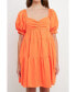 ფოტო #2 პროდუქტის Women's Classic Sweetheart Tiered Mini with Puff Sleeves Dress