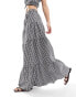 Esmee beach maxi skirt co-ord in gingham