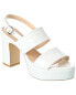 Stuart Weitzman Ono Croc-Embossed Leather Platform Sandal Women's White 8.5