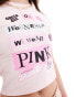 Miss Selfridge licenced mean girls baby tee in pink Розовый, 38 - фото #4