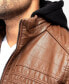 Фото #3 товара Куртка с капюшоном X Ray мужская из зернистой полиуретановой кожи с подкладкой из меха из искусственного овчины