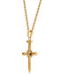 ფოტო #4 პროდუქტის Men's Cubic Zirconia Nail X Cross 24" Pendant Necklace