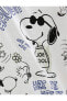 Snoopy Tişört Oversize Baskılı Lisanslı Bisiklet Yaka Kısa Kollu