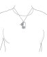 ფოტო #3 პროდუქტის Skull Heart And Crossbones Caribbean Pirate Pave CZ Dog Tag Pendant Necklace For Women For Teen Rhodium Plated Brass